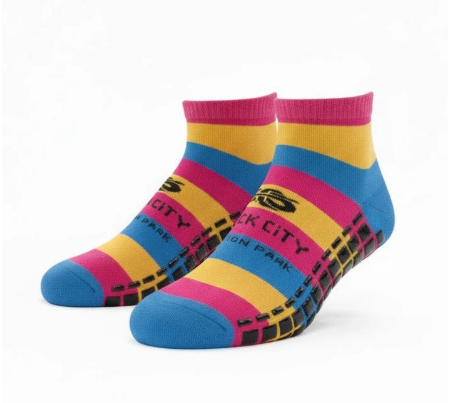 Yellow, Blue & Red Stripes Socks with Logo (500 pairs)